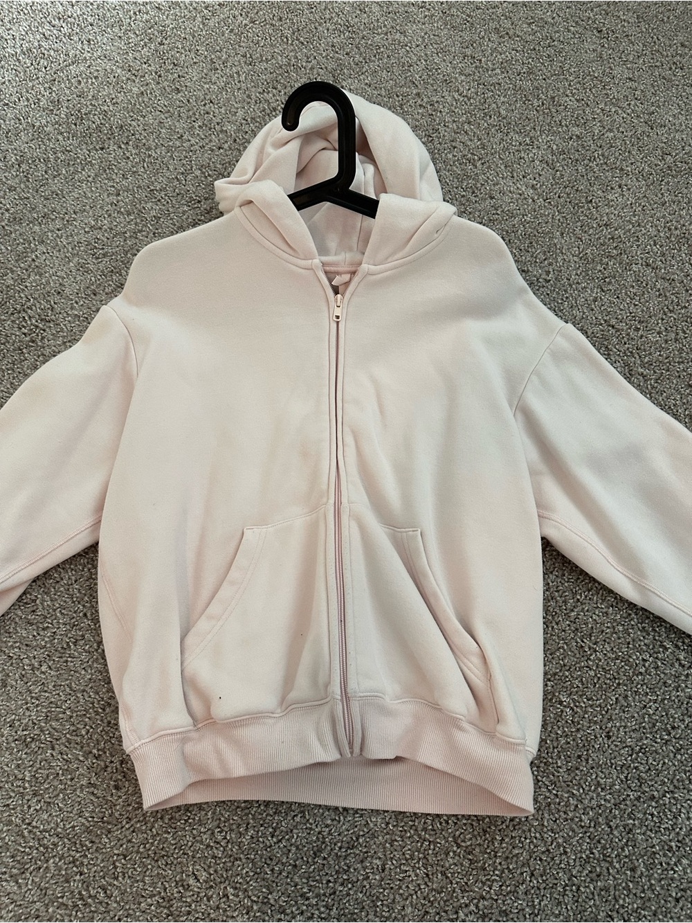 SKIMS zip up hoodie pale pink